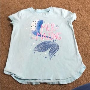 3/$25 Girls short sleeve shirt, mermaid tale, 6X